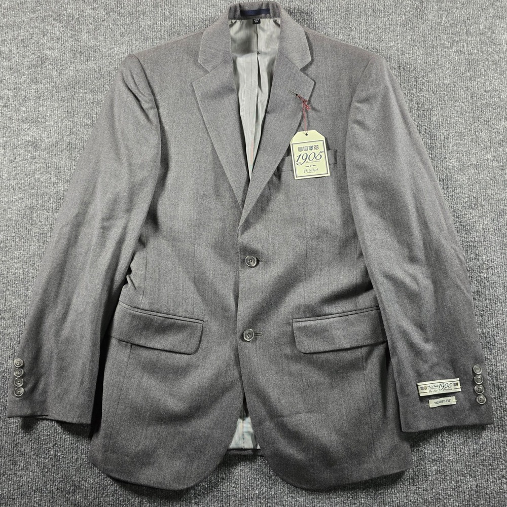 Jos. A. Bank 1905 Mens Tailored Fit Wool Blazer Sport Coat Gray 35R 03714 NWT